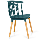 Пластиковый стул на ножках из массива бука Ferret Spiral Green варинант исполнения - 3 | Loft Concept в Рязани