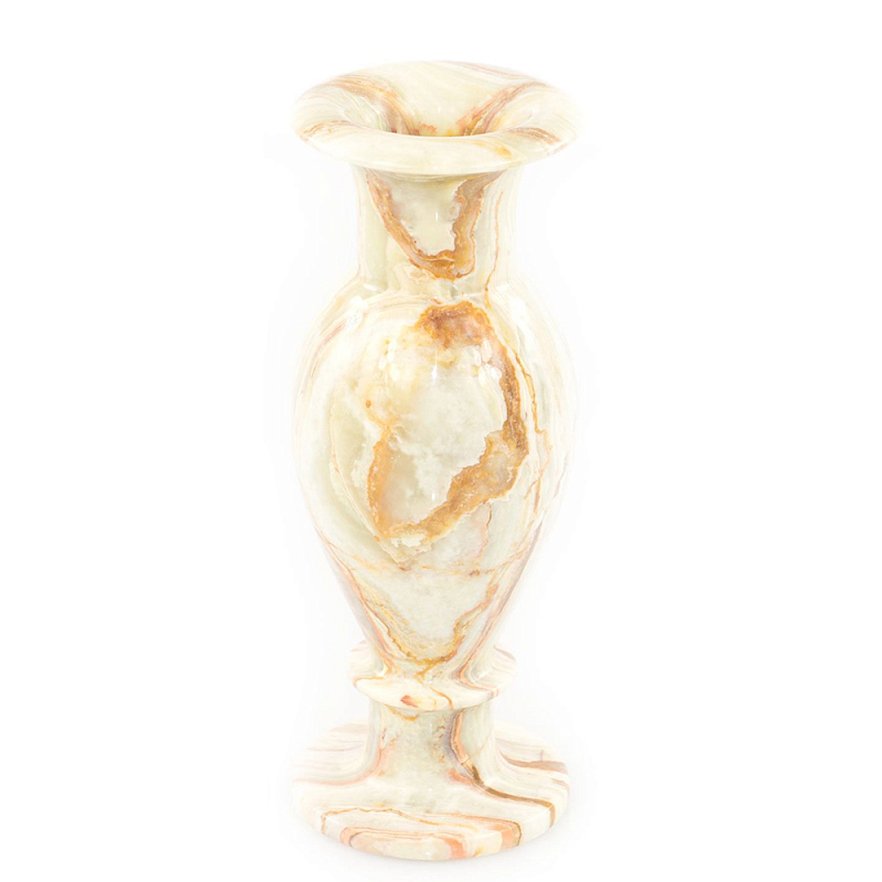 Ваза настольная из натурального оникса Stone Vase Бежевый Бронзовый Ваза настольная из натурального оникса Stone Vase Бежевый Бронзовый в Рязани | Loft Concept