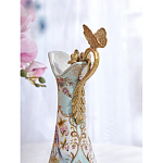 Кувшин с цветочным рисунком и бронзовой ручкой Blue Garden варинант исполнения - 5 | Loft Concept в Рязани