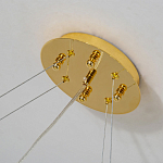 Люстра подвесная с золотистыми ветками и стеклянными подвесками в виде листьев Длина 80 см FAIRYTREE Light варинант исполнения - 2 | Loft Concept в Рязани