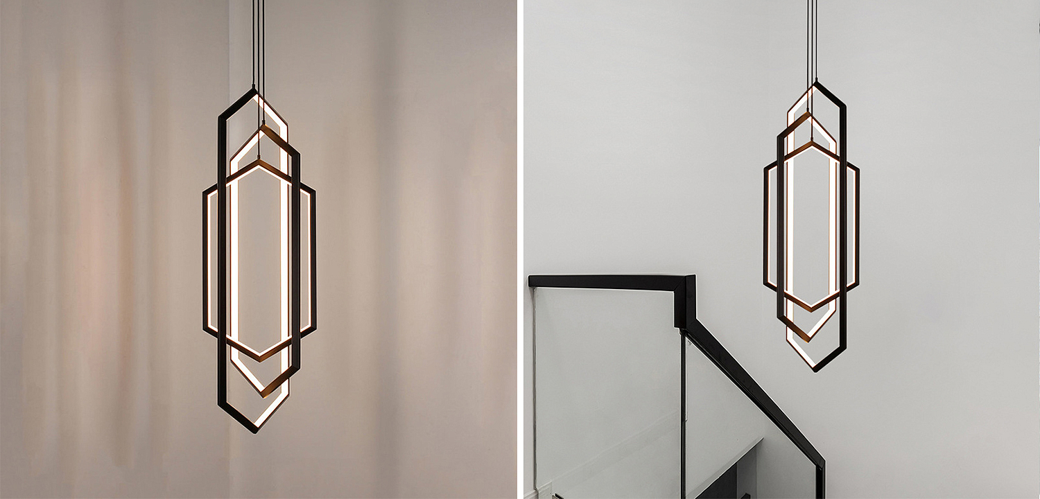 Дизайнерский Подвесной Светильник ORBIS Hexagon Geometric Modern Chandelier Studio Endo Black Дизайнерский Подвесной Светильник ORBIS Hexagon Geometric Modern Chandelier Studio Endo Black - Loft-Concept в Рязани