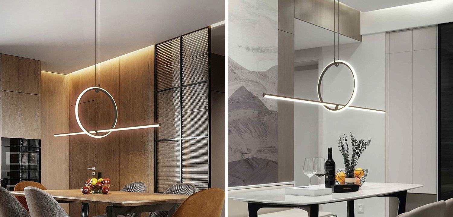 Подвесной светильник Sircle Line Black Led Lamp Подвесной светильник Sircle Line Black Led Lamp - Loft-Concept в Рязани