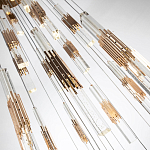 Люстра с прямоугольными плафонами из хрусталя Esme Rectangular Crystal Gold Chandelier варинант исполнения - 3 | Loft Concept в Рязани