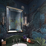 Обои ручная роспись Phuljhari Original colourway on Empire Blue dyed silk варинант исполнения - 1 | Loft Concept в Рязани