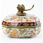 Фарфоровая шкатулка с бронзовой стрекозой Eden Garden варинант исполнения - 2 | Loft Concept в Рязани