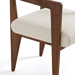 Кресло обеденное Alcove White Boucle из массива ореха варинант исполнения - 5 | Loft Concept в Рязани