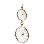 Подвесной светильник с круглым плафоном из рельефного стекла Peony Glass Brass Hanging Lamp варинант исполнения - 1 | Loft Concept в Рязани