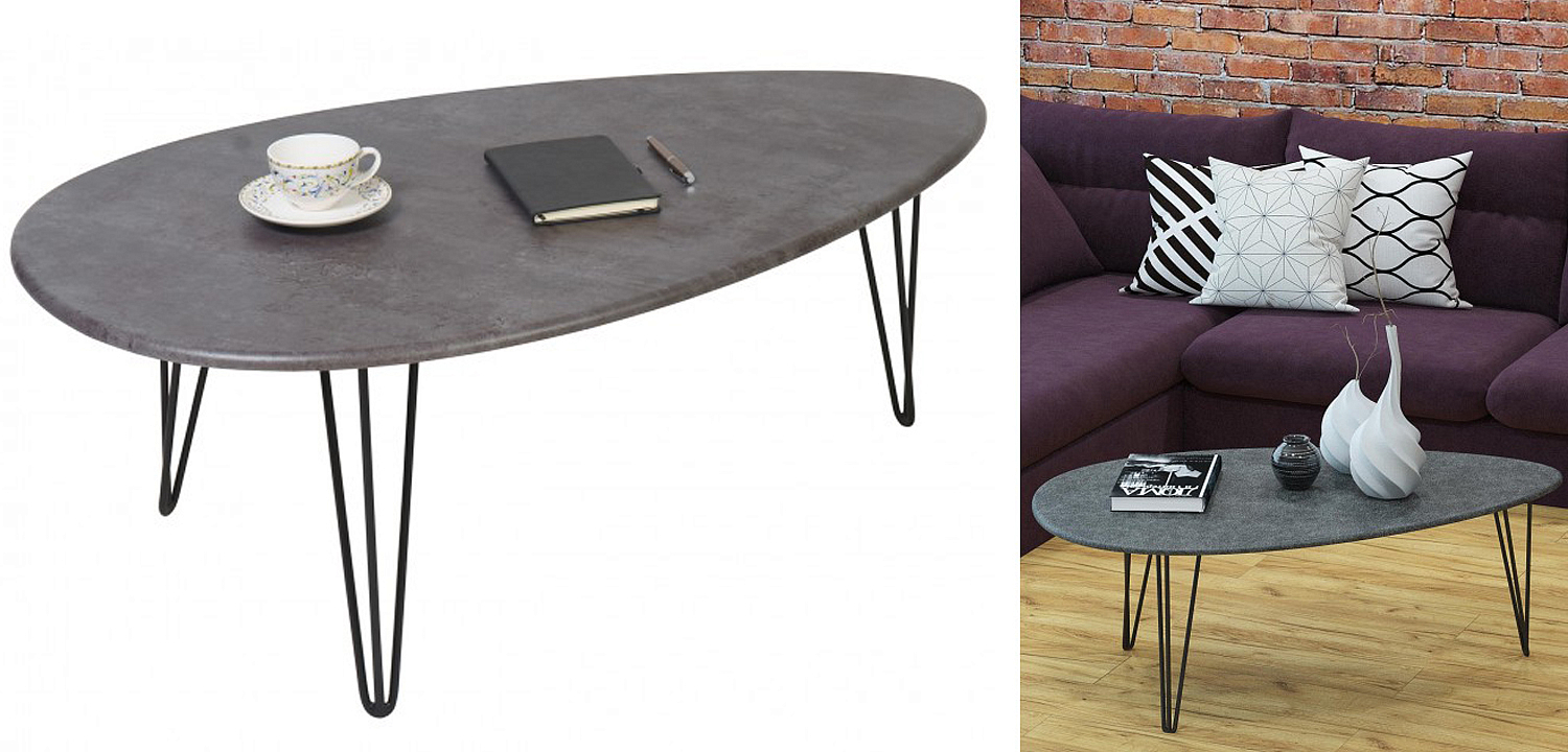 Кофейный стол Dorian Coffee Table gray Кофейный стол Dorian Coffee Table gray - Loft-Concept в Рязани