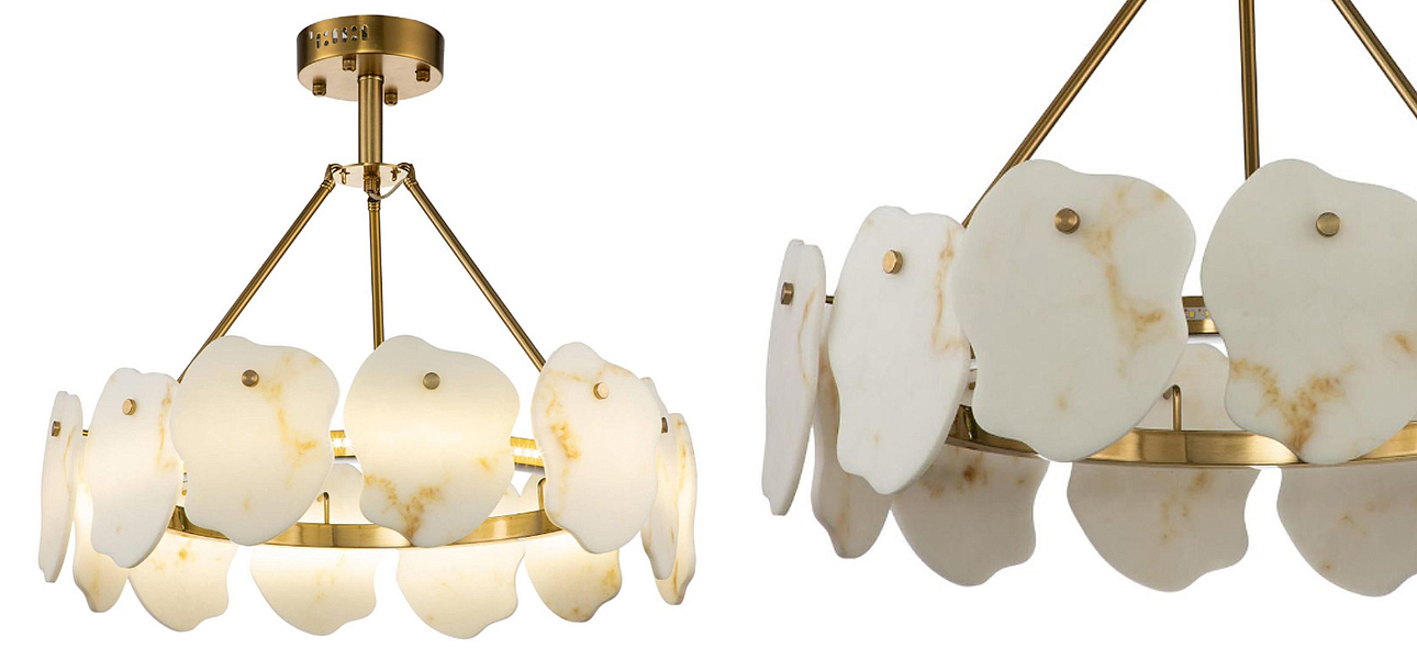 Люстра Мрамор Lucretia Marble Round Chandelier 60 см Люстра Мрамор Lucretia Marble Round Chandelier 60 см - Loft-Concept в Рязани