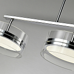 Люстра светодиодная с 4-мя круглыми прозрачными плафонами цилиндрической формы из акрила и стекла с пультом для регулировки света Glass Lamp Chromium варинант исполнения - 3 | Loft Concept в Рязани