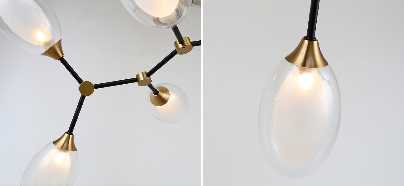Люстра с плафонами из двойного стекла BUBBLE CHANDELIER Люстра с плафонами из двойного стекла BUBBLE CHANDELIER - Loft-Concept в Рязани