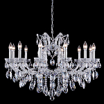 Люстра подвесная с 12-ю лампочками и прозрачными хрустальными подвесками на хромированном основании Crystal lamps варинант исполнения - 1 | Loft Concept в Рязани