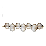 Подвесной светильник линейный с 7-ю рифлеными стеклянными шарами Marcelh Light варинант исполнения - 1 | Loft Concept в Рязани