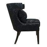 Полукресло с мягкой обивкой из жаккарда на 4-х ножках из массива березы Baroque Armchair black варинант исполнения - 1 | Loft Concept в Рязани