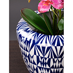 Кашпо с орнаментом в сочетании белого и синего цвета Artistic Flowerpot варинант исполнения - 2 | Loft Concept в Рязани