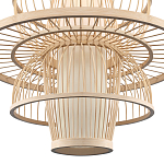 Подвесной светильник фигурный из деревянных прутьев с плафоном из натуральной ткани Light Inside the Cell варинант исполнения - 5 | Loft Concept в Рязани