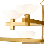 Люстра золотая с 8-ю молочными плафонами в виде чаши Tiers of Clear Lines варинант исполнения - 2 | Loft Concept в Рязани