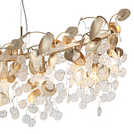 Люстра линейная с подвесками в форме монеток и золотистыми круглыми элементами из металла в виде лепестков FAIRYTREE Light варинант исполнения - 5 | Loft Concept в Рязани