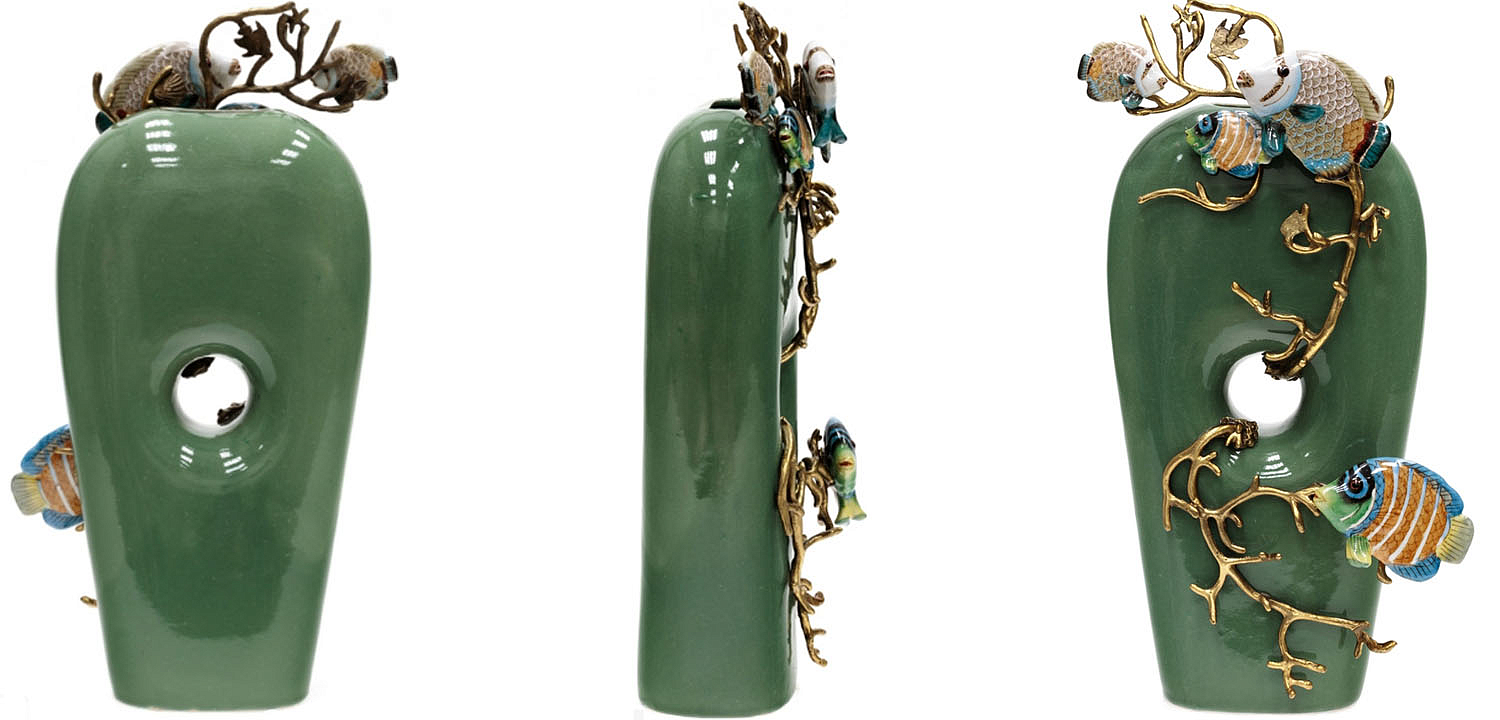 Ваза Colored Fish Vase green Ваза Colored Fish Vase green - Loft-Concept в Рязани