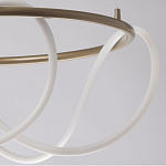 Люстра подвесная круглая золотого цвета с белыми изогнутыми световыми линиями Luke Lampco Tracer Lamp варинант исполнения - 4 | Loft Concept в Рязани