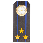 Часы погон подарочные настольные Авиация ВМФ из натурального камня Змеевик Military Clock варинант исполнения - 13 | Loft Concept в Рязани