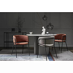 Стул полукруглый мягкий с буклированной обивкой Chair with Boucle Upholstery варинант исполнения - 1 | Loft Concept в Рязани