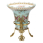 Ваза из голубого фарфора с рисунком птиц и цветов и декоративными элементами Blue Garden варинант исполнения - 2 | Loft Concept в Рязани