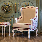 Кресло из массива бука бежевое с растительным орнаментом Raffael Beige Floral Armchair варинант исполнения - 10 | Loft Concept в Рязани