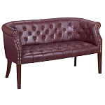 Диван из натуральной кожи на 4-х деревянных ножках из массива бука Chloe Leather Seating vine варинант исполнения - 1 | Loft Concept в Рязани