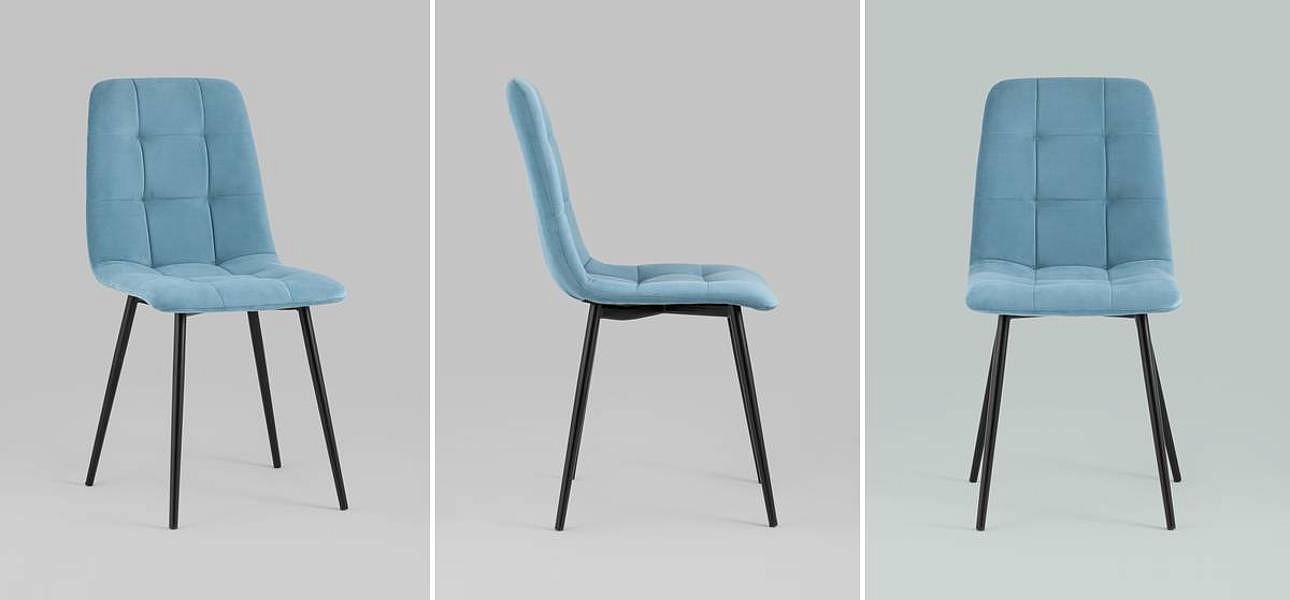 Стул NANCY S-2 Chair Голубой Велюр Стул NANCY S-2 Chair Голубой Велюр - Loft-Concept в Рязани