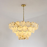 Люстра подвесная четырехъярусная с подвесками в форме дисков Cryptocrystalline Stone варинант исполнения - 5 | Loft Concept в Рязани