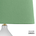 Настольная лампа с белым фигурным основанием на латунном основании и зеленым тканевым конусным абажуром Elstead Lighting варинант исполнения - 6 | Loft Concept в Рязани