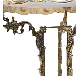 Стол бронзовый круглый с мраморной столешницей Coffee De Bronze варинант исполнения - 1 | Loft Concept в Рязани