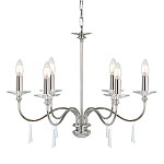 Люстра цвета никель с прозрачными стеклянными подвесками в форме капель Elstead Lighting варинант исполнения - 1 | Loft Concept в Рязани