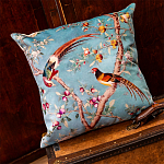 Подушка декоративная с изображением птиц в саду Chinoiserie Birds in the Peach Orchard Cushion варинант исполнения - 2 | Loft Concept в Рязани