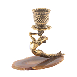 Подсвечник из натурального камня агат светло-коричневый Stone Candlestick варинант исполнения - 2 | Loft Concept в Рязани