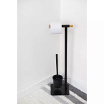 Держатель для туалетной бумаги с подвесным ершиком Black Bathroom Accessory варинант исполнения - 5 | Loft Concept в Рязани