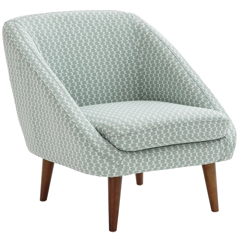 Кресло светло-бирюзовое с принтом Pauley Light Turquoise Armchair Светло-голубой Коричневый Кресло светло-бирюзовое с принтом Pauley Light Turquoise Armchair Светло-голубой Коричневый в Рязани | Loft Concept