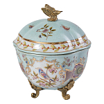 Шкатулка голубого цвета с цветочными орнаментами Blue Garden варинант исполнения - 1 | Loft Concept в Рязани