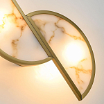 Бра с двумя полукруглыми плафонами из искусственного алебастра в бронзовой оправе Marbella варинант исполнения - 4 | Loft Concept в Рязани