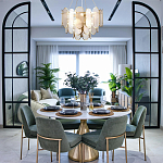 Люстра с многослойным эффектом из овальных элементов из непрозрачного стекла Conformation варинант исполнения - 3 | Loft Concept в Рязани