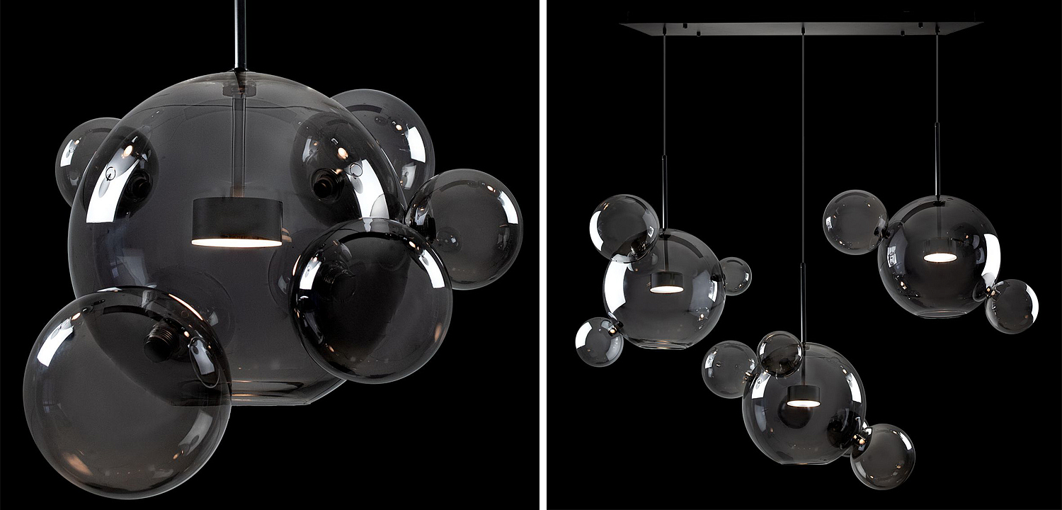 Люстра Giopato & Coombes Linear Chandelier Bubble smoky Люстра Giopato & Coombes Linear Chandelier Bubble smoky - Loft-Concept в Рязани
