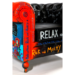 Кресло "Умный Умник" Rick and Morty graffiti chair натуральная кожа  варинант исполнения - 9 | Loft Concept в Рязани