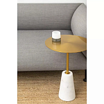 Кофейный столик с круглой столешницей на белом мраморном основании Original Foundation варинант исполнения - 1 | Loft Concept в Рязани