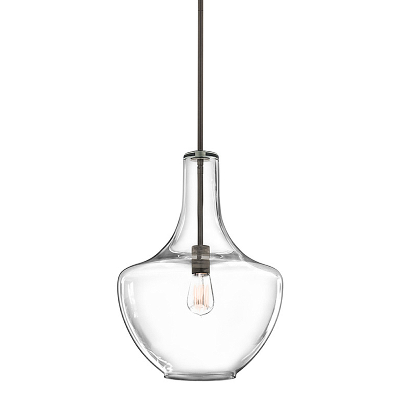 Подвесной светильник прозрачный стеклянный органической формы Kichler Бронза Прозрачное Стекло в Рязани | Loft Concept 