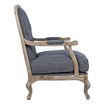 Кресло с пуфом с мягкой обивкой из льна Edward Armchair grey варинант исполнения - 2 | Loft Concept в Рязани