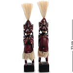 Комплект из 2-х деревянных статуэток Asmat Straw Headdress Statuettes Red варинант исполнения - 4 | Loft Concept в Рязани