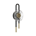 Бра черного цвета с круглым прозрачным стеклянным плафоном Virelia  варинант исполнения - 1 | Loft Concept в Рязани