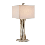 Настольная лампа с каркасом в виде веток деревьев с абажуром из ткани Natural Driftwood варинант исполнения - 1 | Loft Concept в Рязани