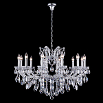 Люстра подвесная с 12-ю лампочками и прозрачными хрустальными подвесками на хромированном основании Crystal lamps варинант исполнения - 2 | Loft Concept в Рязани